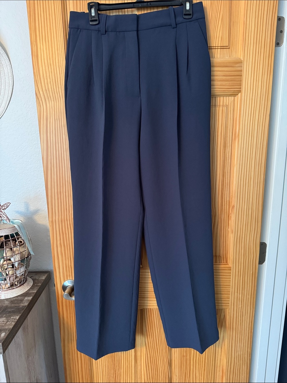 Tailored blue gray Women's Pleated Trousers